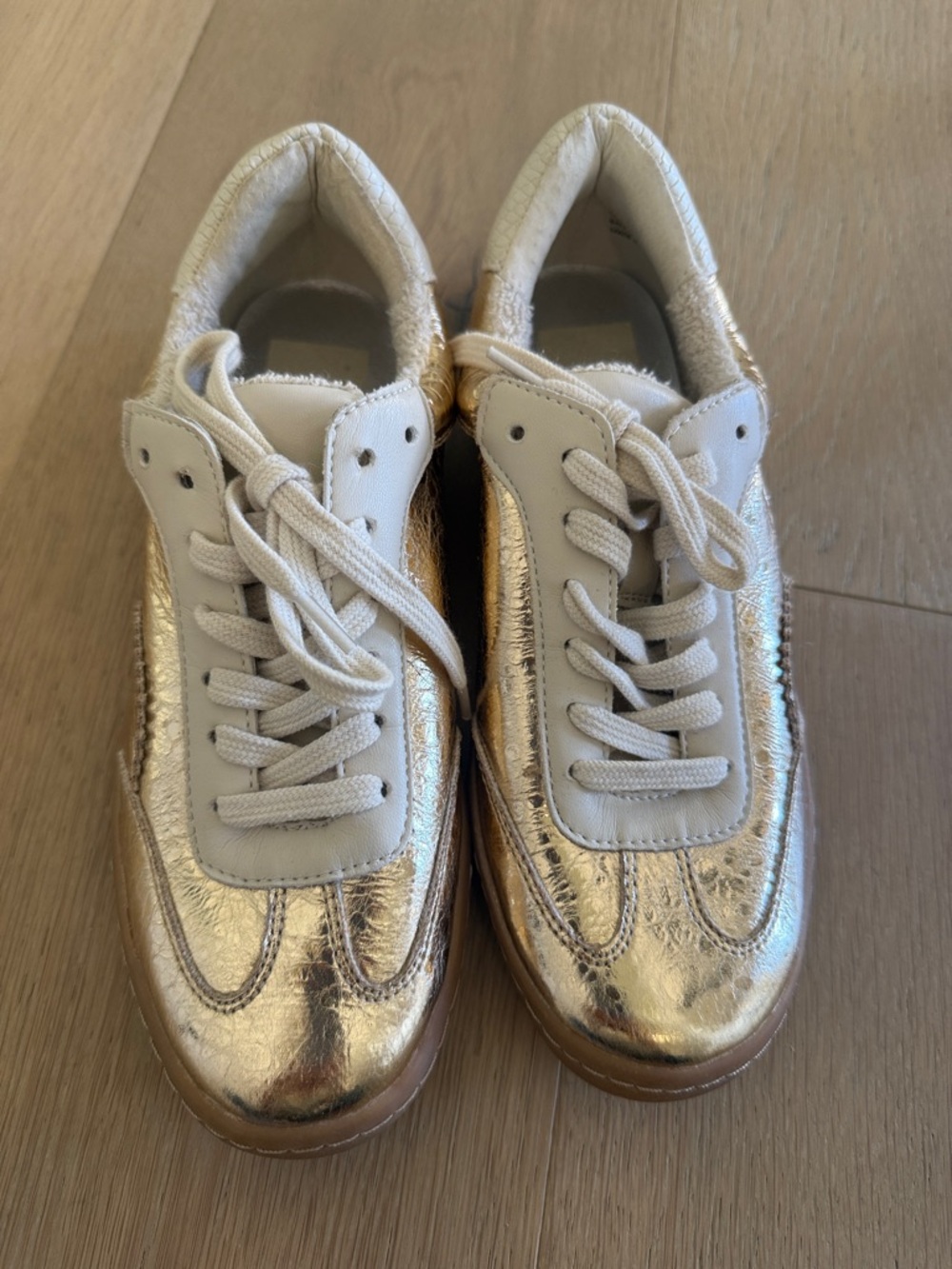 DV by Dolce Vita Shimmering Gold Sneakers brand new sz 6 - Picture 2 of 6